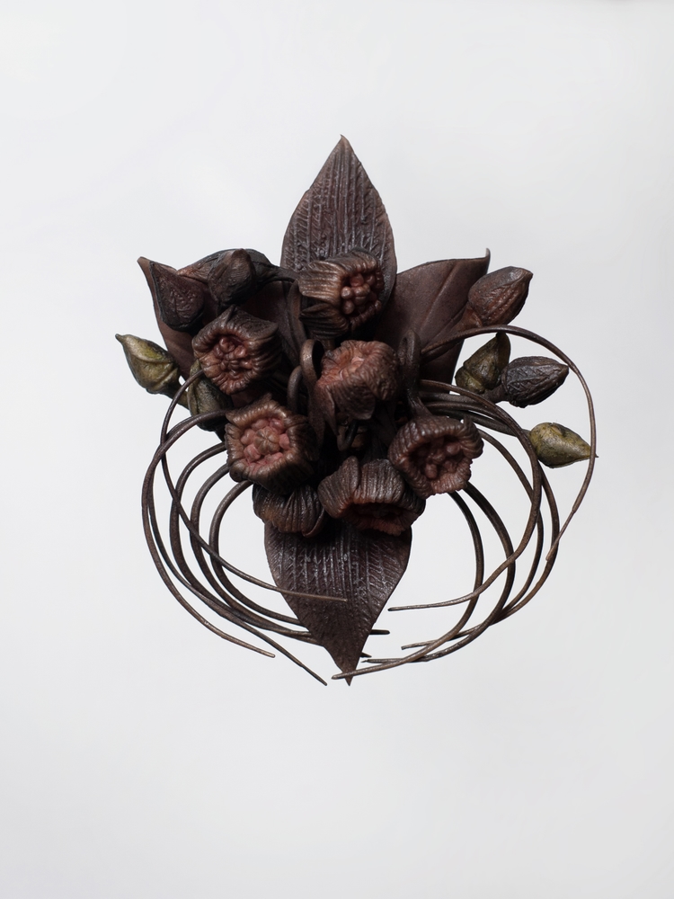 Small bat flower earrings