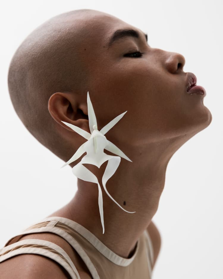 Ghost orchid earrings