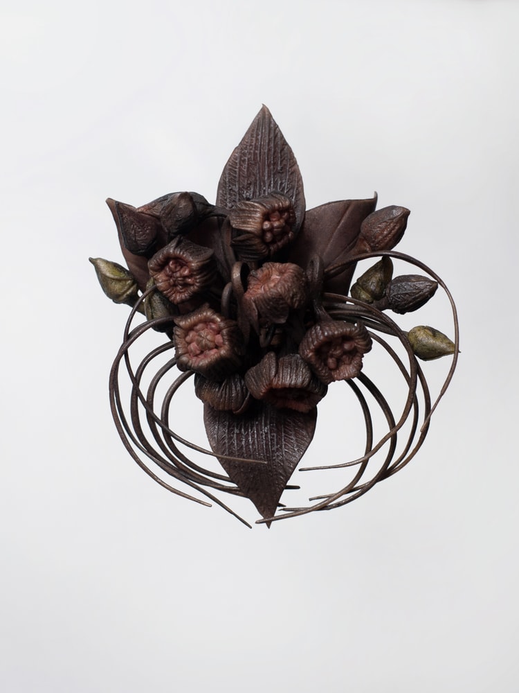 Small bat flower earrings